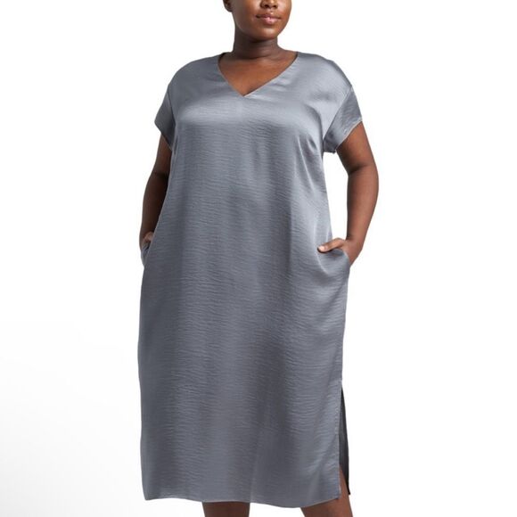 NWT UNIVERSAL STANDARD Cindy Satin V-Neck Dress XL - Picture 1 of 11